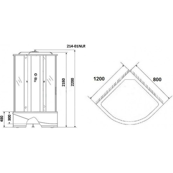 Гидробокс Niagara Ultra NG-214-01LN 120x80 см, черный/тонированное (безсиликоновая сборка) - фото 15