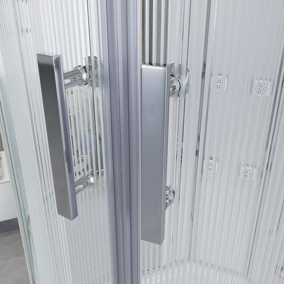 Гидробокс Niagara Ultra NG-7012-01 120x120 см, хром/прозрачное/узор (безсиликоновая сборка) - фото 5