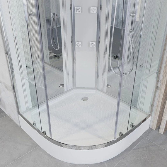 Гидробокс Niagara Ultra NG-702-01 100x100 см, хром/прозрачное/узор (безсиликоновая сборка) - фото 7