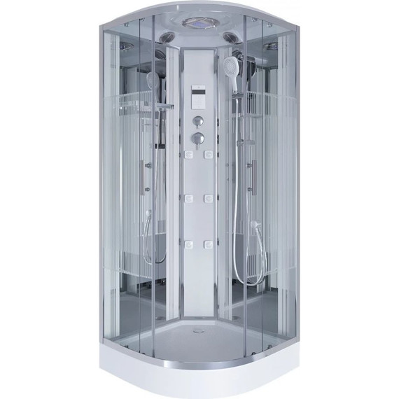 Гидробокс Niagara Ultra NG-702-01 100x100 см, хром/прозрачное/узор (безсиликоновая сборка) - фото 2