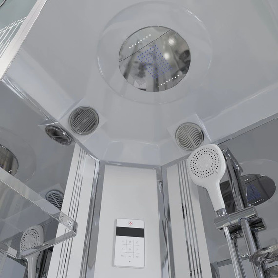 Гидробокс Niagara Ultra NG-709-01R 100x100 см, хром/прозрачное/узор (безсиликоновая сборка) - фото 8