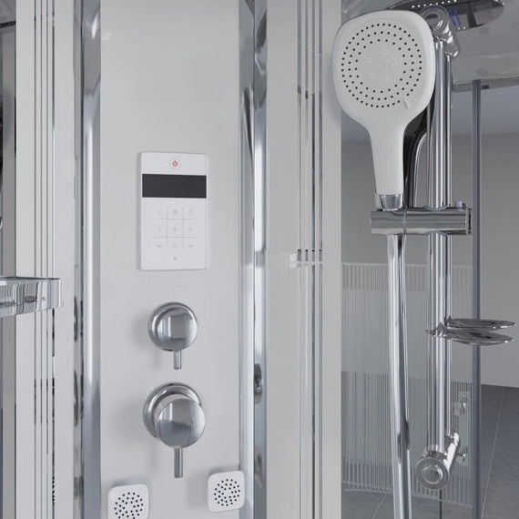 Гидробокс Niagara Ultra NG-709-01R 100x100 см, хром/прозрачное/узор (безсиликоновая сборка) - фото 9