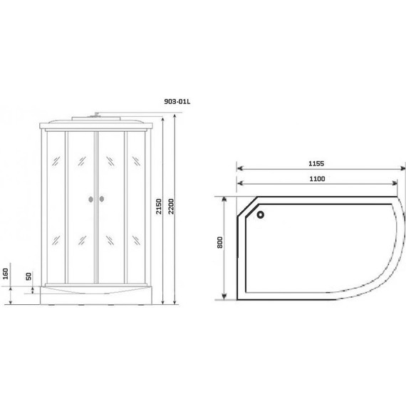 Гидробокс Niagara Ultra NG-903-01R 120x80 см, хром/тонированное (безсиликоновая сборка) - фото 15