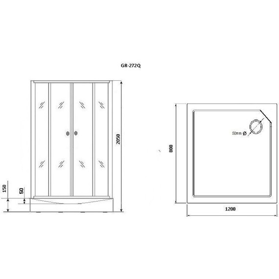 Душевое кабина Grossman Classic 120x80 см GR272QL L, чёрный/узор - фото 7