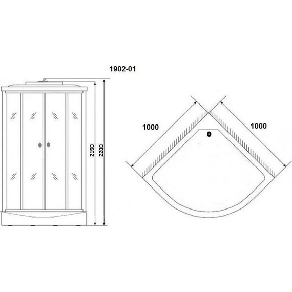 Гидробокс Niagara Ultra NG-1902-01 100x100 см, черный/тонированное (безсиликоновая сборка) - фото 12