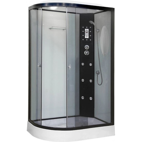 Гидробокс Niagara Ultra NG-1903-01R 120x80 см, черный/тонированное (безсиликоновая сборка) - фото 2