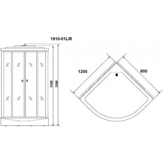 Гидробокс Niagara Ultra NG-1910-01R 120x80 см, черный/тонированное (безсиликоновая сборка) - фото 14
