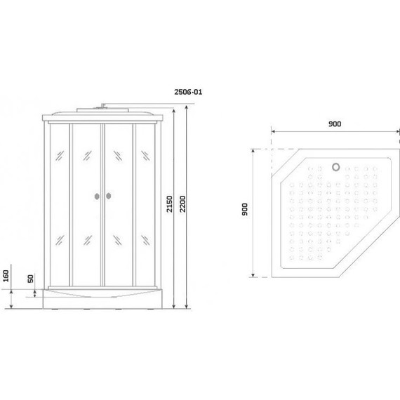 Душевая кабина Niagara Ultra NG-2506-01 90x90 см, хром/тонированное (безсиликоновая сборка) - фото 11