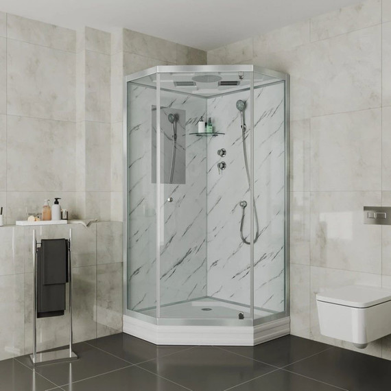 Душевая кабина Niagara Luxe NG-7701DM 90x90 см, серебро/прозрачное - фото 