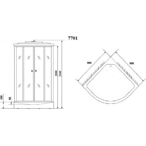 Душевая кабина Niagara Luxe NG-7701G 90x90 см, золото/прозрачное - фото 6