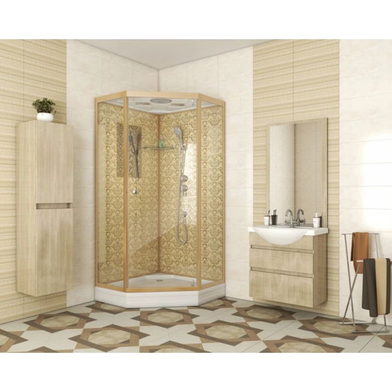Душевая кабина Niagara Luxe NG-7702DG 100x100 см, золото/прозрачное - фото 