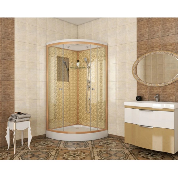 Душевая кабина Niagara Luxe NG-7702G 100x100 см, золото/прозрачное - фото 