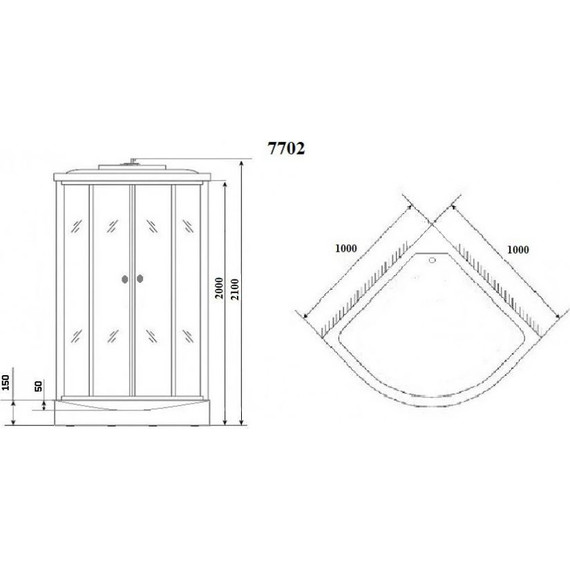 Душевая кабина Niagara Luxe NG-7702G 100x100 см, золото/прозрачное - фото 6