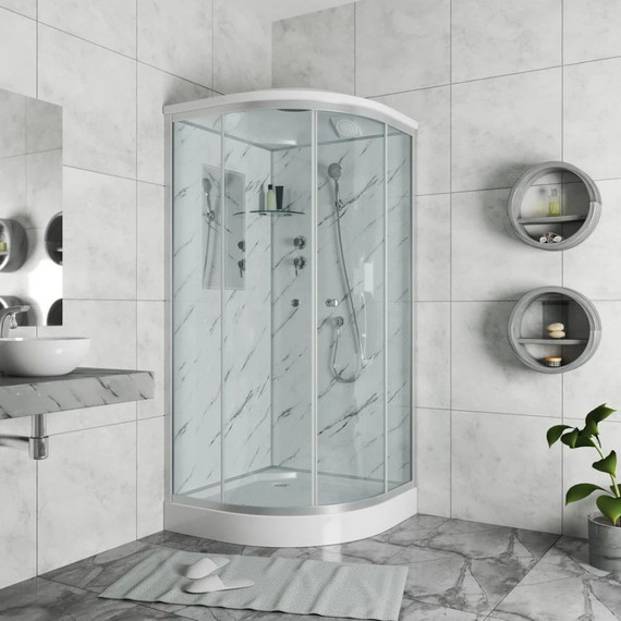 Душевая кабина Niagara Luxe NG-7702M 100x100 см, серебро/прозрачное - фото 