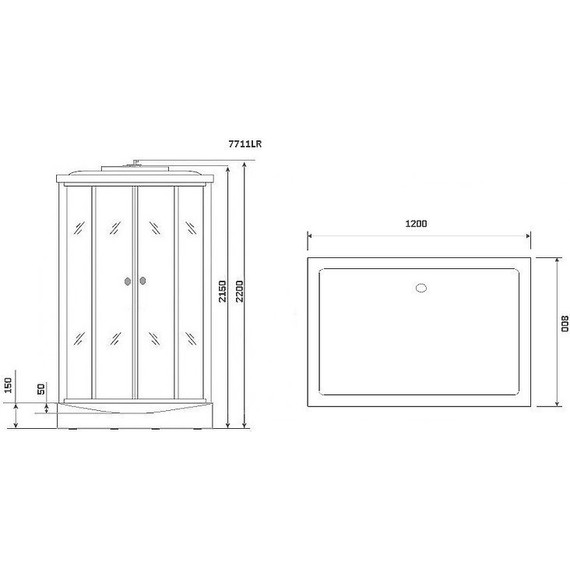 Гидробокс Niagara Luxe NG-7711WL 120x90 см, серебро/прозрачное - фото 6