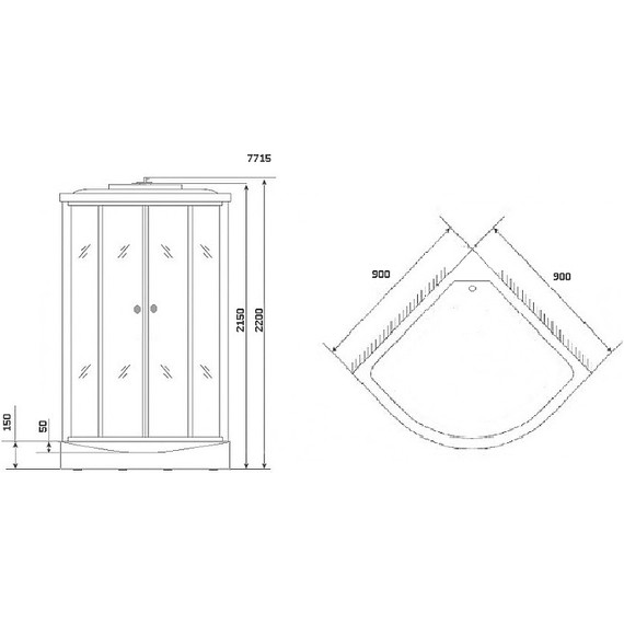 Гидробокс Niagara Luxe NG-7715G 90x90 см, золото/прозрачное - фото 6