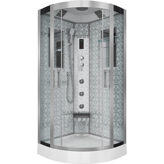 Гидробокс Niagara Luxe NG-7715W 90x90 см, серебро/прозрачное - фото 2