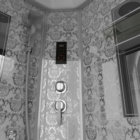 Гидробокс Niagara Luxe NG-7715W 90x90 см, серебро/прозрачное - фото 4