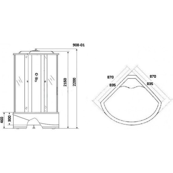 Гидробокс Niagara Ultra NG-908-01 90x90 см, хром/тонированное (безсиликоновая сборка) - фото 17