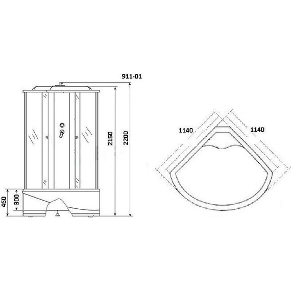 Гидробокс Niagara Ultra NG-911-01 115x115 см, хром/тонированное (безсиликоновая сборка) - фото 13