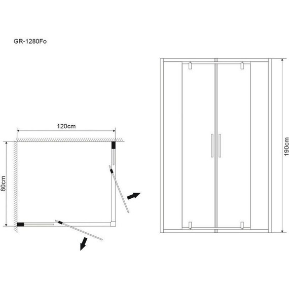 Душевое ограждение Grossman Forta 120х80 см GR-1280RFo, хром/прозрачное - фото 3