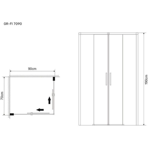 Душевое ограждение Grossman Fly 70x90 см GR-7090Fl, хром/прозрачное - фото 7