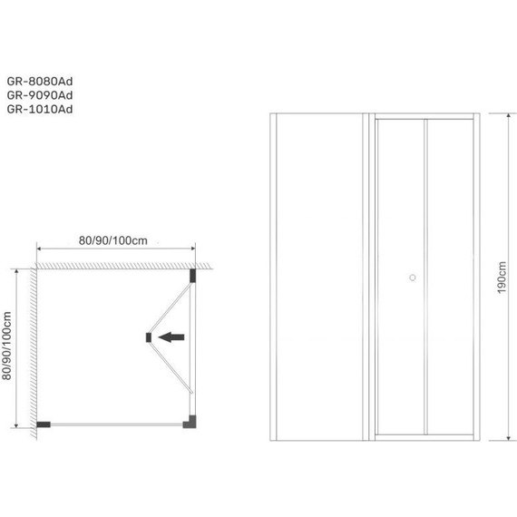 Душевое ограждение Grossman Advans 80x80 см GR-8080Ad, хром/прозрачное - фото 6