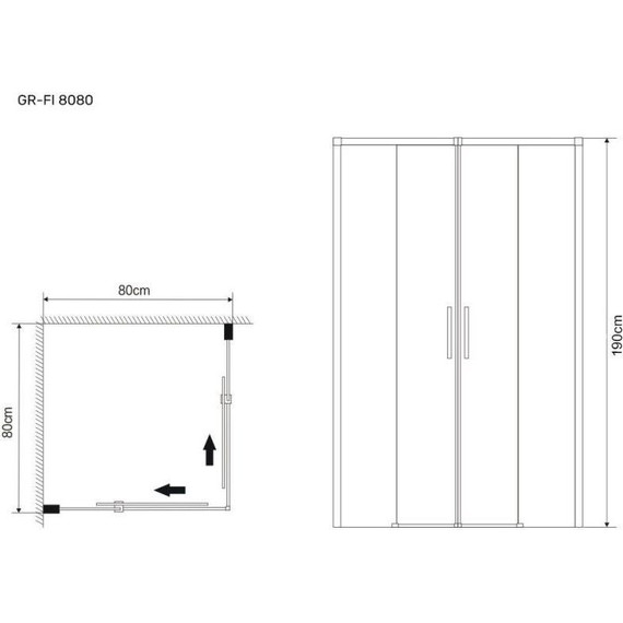 Душевое ограждение Grossman Fly 80x80 см GR-8080Fl, хром/прозрачное - фото 7