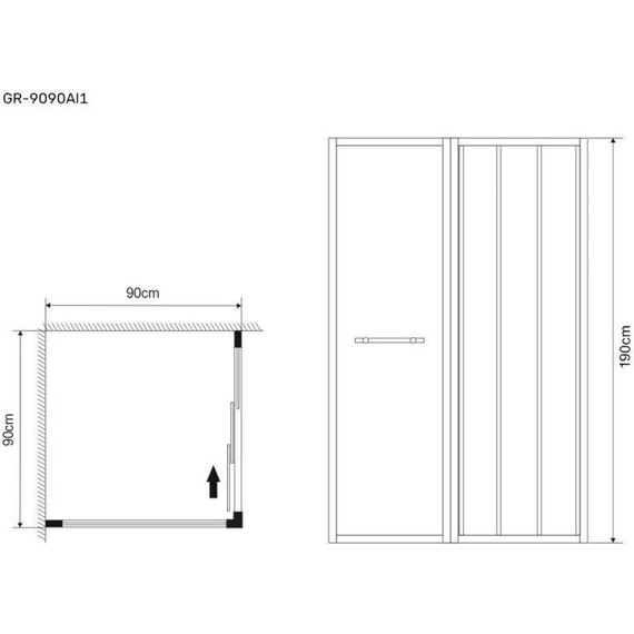 Душевое ограждение Grossman Alba 90x90 см GR-9090Al1, хром/прозрачное - фото 6