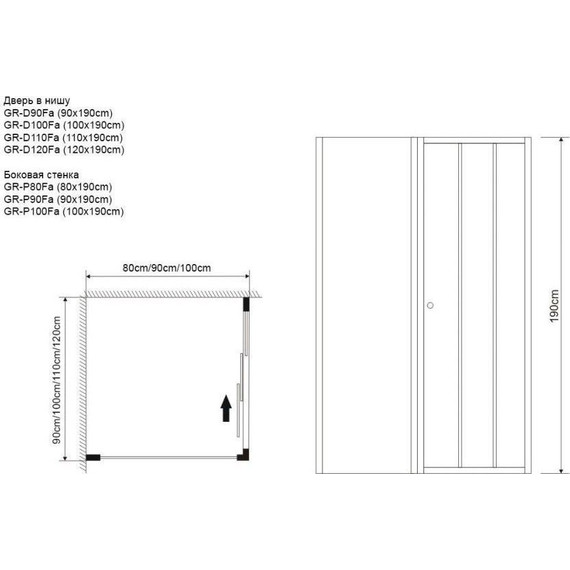Душевое ограждение Grossman Falcon 110x80 см GR-D110-P80Fa, хром/прозрачное - фото 5
