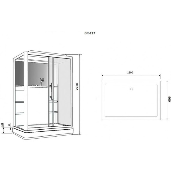 Гидробоксы Grossman 90x135 см GR128R R, белый/прозрачное - фото 10