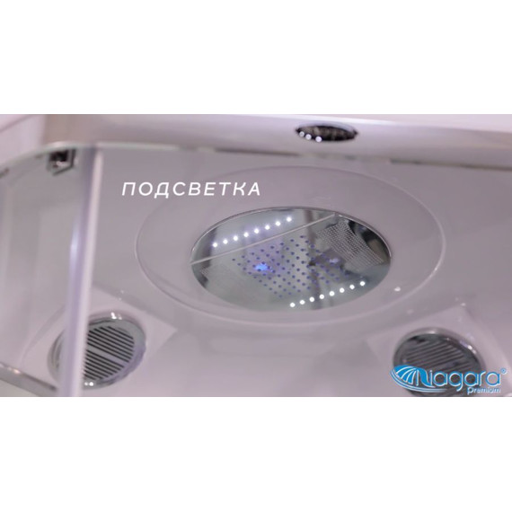 Гидробокс Niagara Premium NG-6001-01GD 90x90 см, хром/прозрачное (безсиликоновая сборка) - фото 6