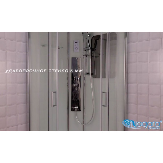 Гидробокс Niagara Premium NG-6001-01GD 90x90 см, хром/прозрачное (безсиликоновая сборка) - фото 8