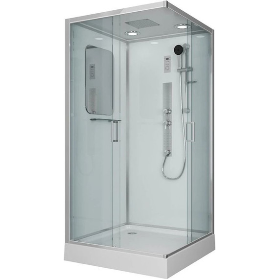 Гидробокс Niagara Premium NG-6002-01GQ 100x100 см, хром/прозрачное (безсиликоновая сборка) - фото 2