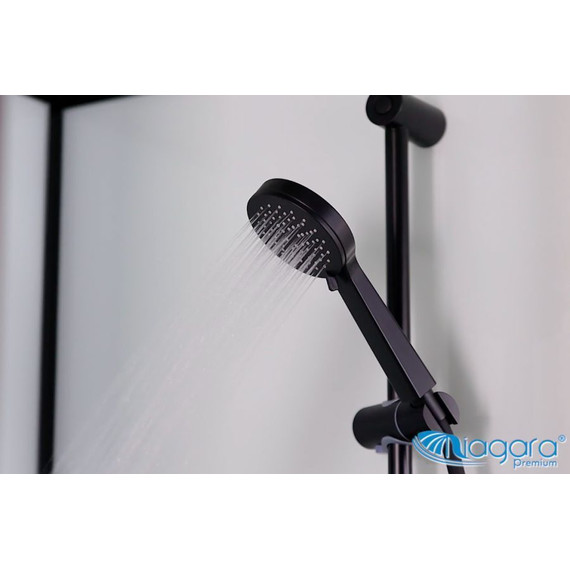 Гидробокс Niagara Premium NG-6901-01GD BLACK 90x90 см, черный/тонированное (безсиликоновая сборка) - фото 6