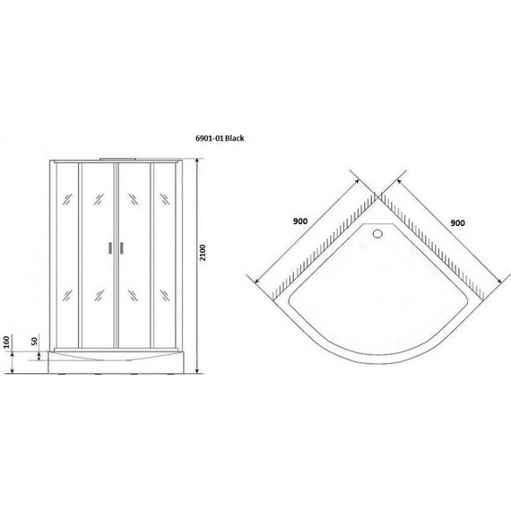 Душевая кабина Niagara Premium 69010134BLACK 90x90 см, черный/тонированное (безсиликоновая сборка) - фото, картинка 9 Душевая кабина Niagara Premium 69010134BLACK 90x90 см, черный/тонированное (безсиликоновая сборка) - фото 9