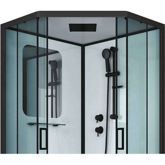 Душевая кабина Niagara Premium NG-6902-01D BLACK 100x100 см, черный/тонированное (безсиликоновая сборка) - фото 8