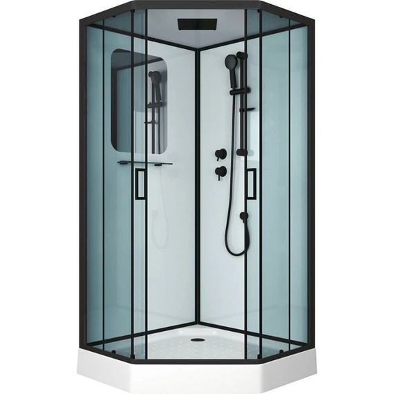 Душевая кабина Niagara Premium NG-6902-01D BLACK 100x100 см, черный/тонированное (безсиликоновая сборка) - фото 2