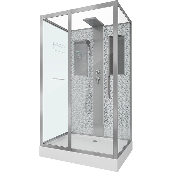 Душевая кабина Niagara Luxe NG-7711WBK 120x90 см, серебро/прозрачное - фото 2