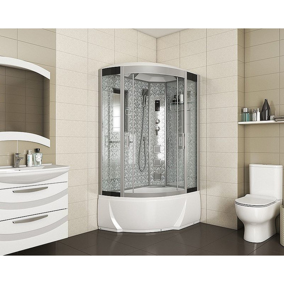 Гидробокс Niagara Luxe NG-7712WR 120x80 см, серебро/прозрачное - фото 