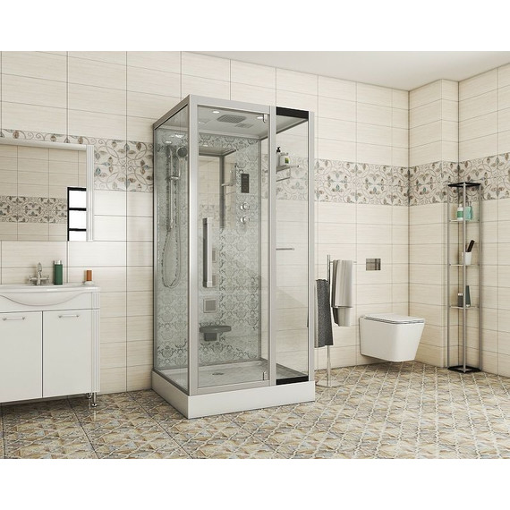 Гидробокс Niagara Luxe NG-7714W 100x90 см, серебро/прозрачное - фото 