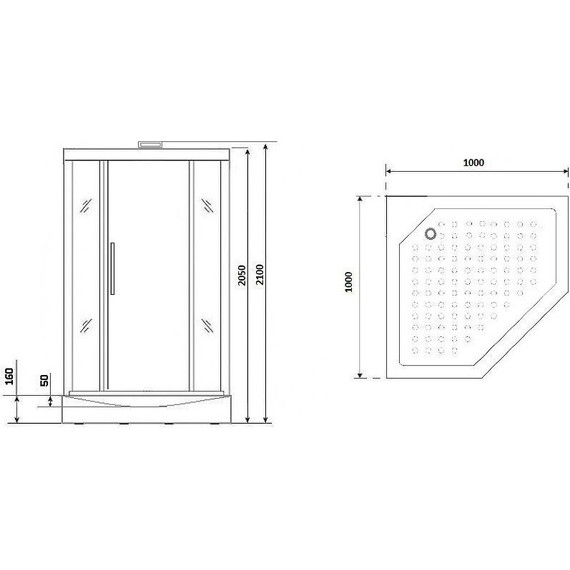 Душевая кабина Niagara Luxe NG-7717GBK 100x100 см, золото/прозрачное - фото 7