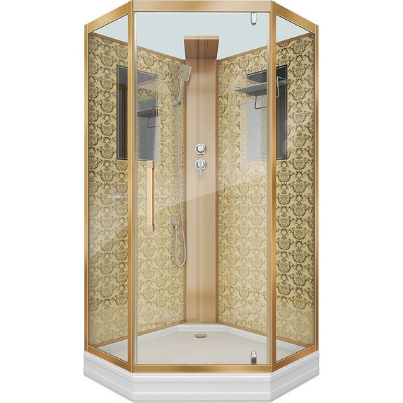 Душевая кабина Niagara Luxe NG-7717GBK 100x100 см, золото/прозрачное - фото 2