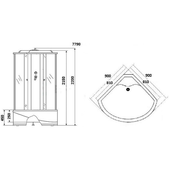 Гидробокс Niagara Luxe NG-7790W 90x90 см, серебро/прозрачное - фото 5