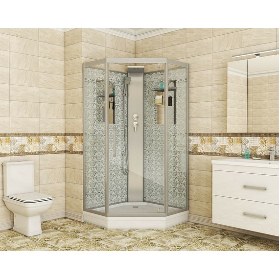 Душевая кабина Niagara Luxe NG-7799WBK 90x90 см, серебро/прозрачное - фото 