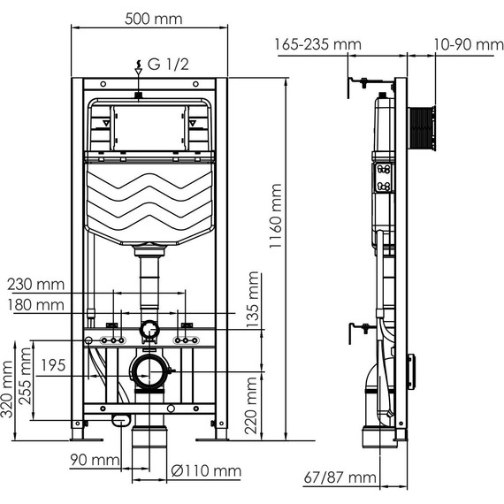 Инсталляция для унитаза WasserKraft Aller 10TLT.010.ME.PB01 - фото 3