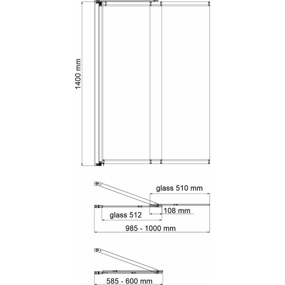 Шторка для ванны WasserKraft Main 100 см 41S02-100L Matt glass Fixed, хром/матовое - фото 2