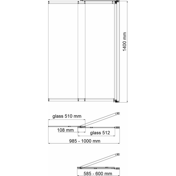 Шторка для ванны WasserKraft Main 100 см 41S02-100R Matt glass Fixed, хром/матовое - фото 2