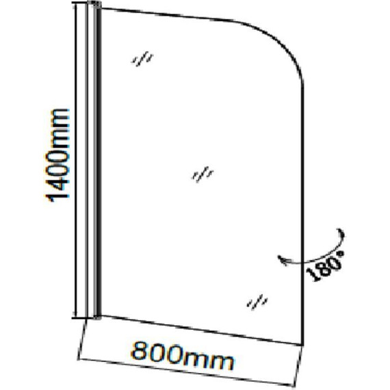 Шторка для ванны Grossman 800х1400 мм GR-100P, хром/прозрачное - фото 3
