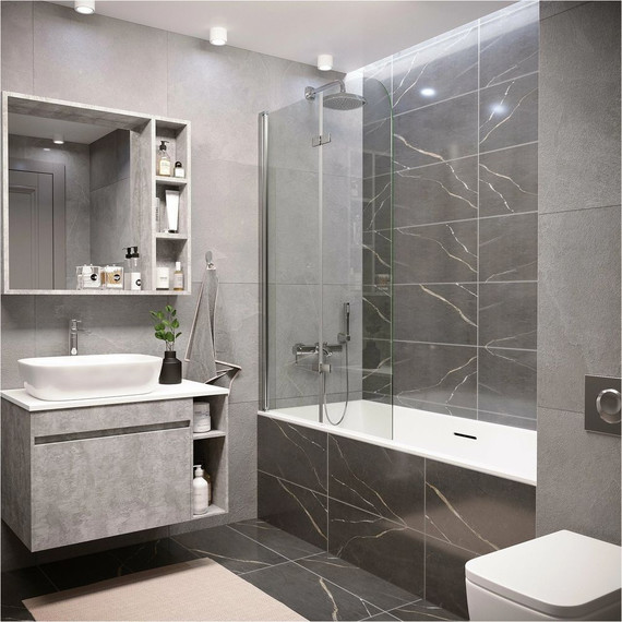 Шторка для ванны Grossman 1100х1500 мм GR-106110, хром/прозрачное - фото 2